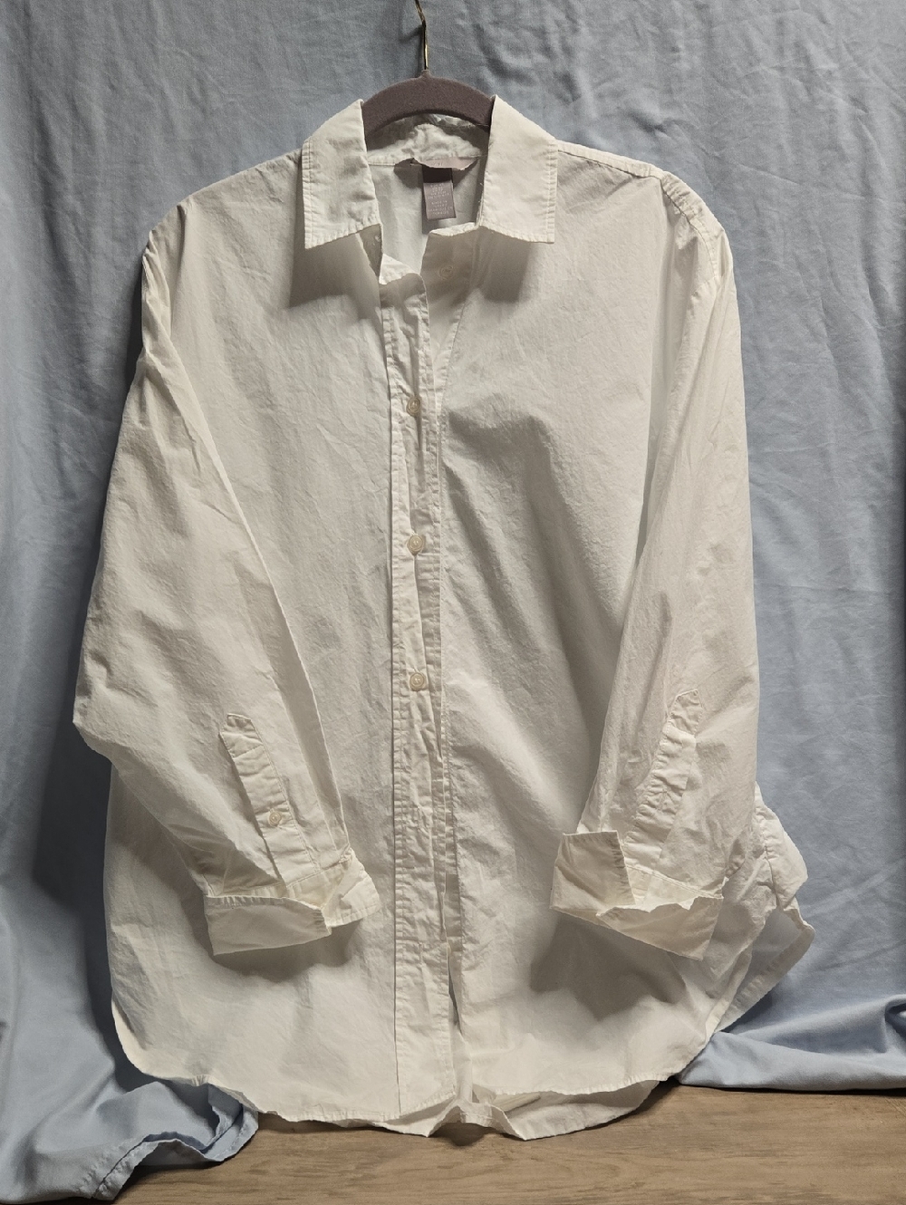 H&M Off-White Men’s Long-Sleeve Button Shirt